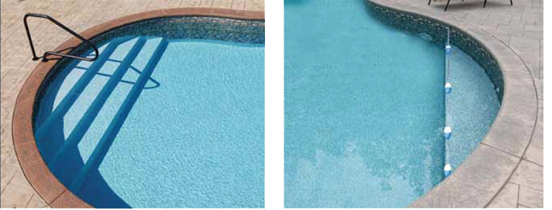 Join meinto a pool with step pads.  Custom pools, Pool construction,  Modern pools