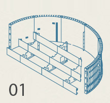 Components for Nexus Inground Inside Radius Built In Stair